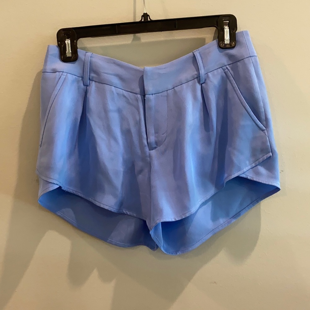 Alice and Olivia silk blue shorts